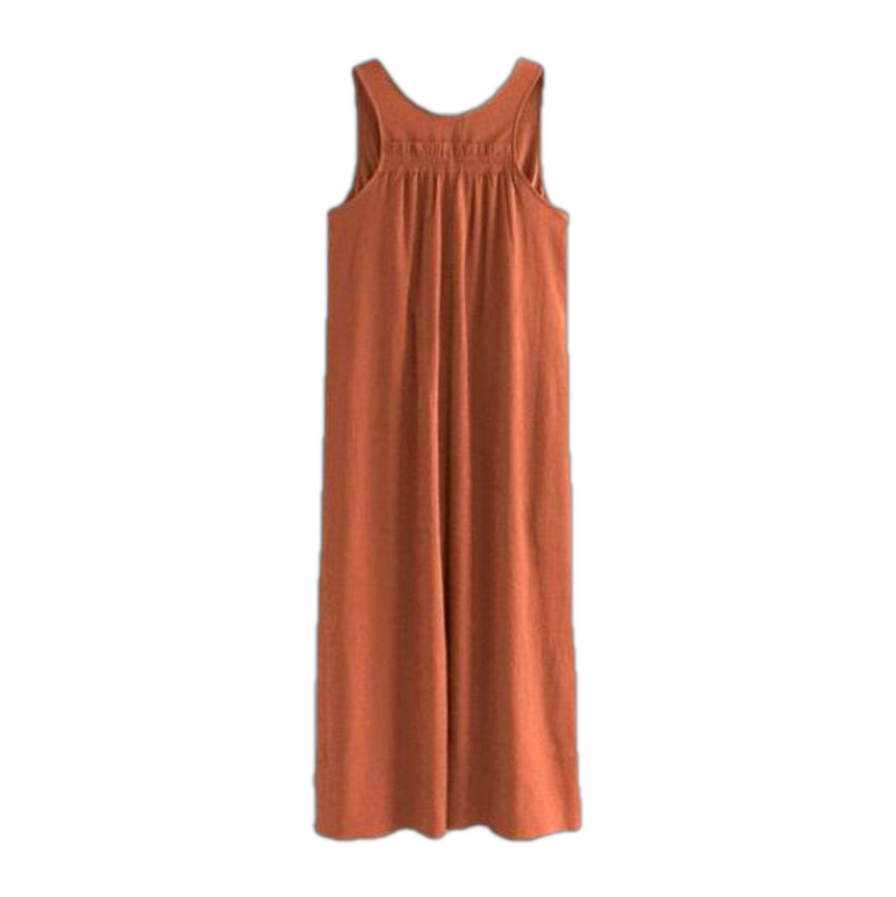 Athleta New Size S Copper Brown Echo Sleeveless Pockets Midi Dress MSRP $129 - Picture 2 of 11